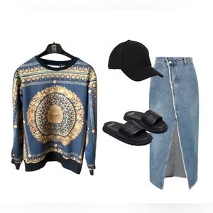 Barocco print sweatshirt M